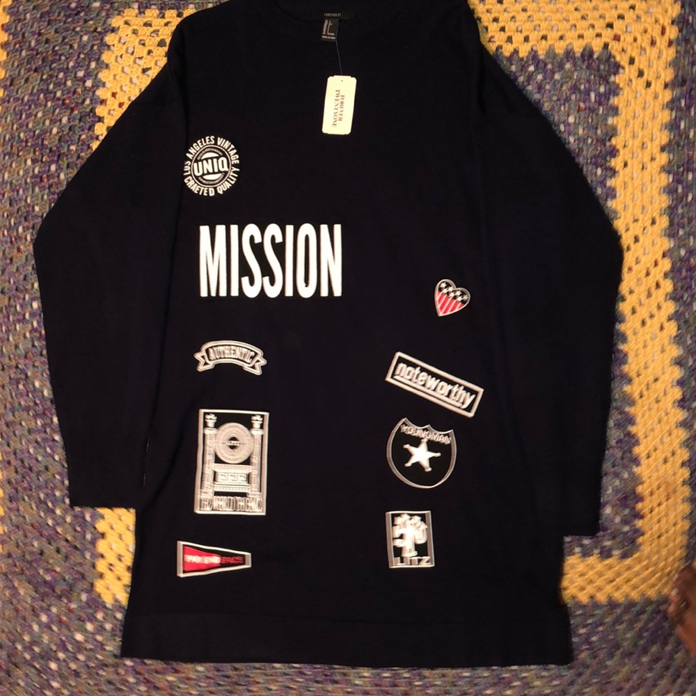 Patch work sweater dress